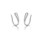 Sculpted Silver Curve Earrings