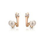 Golden Curve Pearl Earrings
