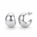 Chunky Dome Stud Earrings in S925 Sterling Silver
