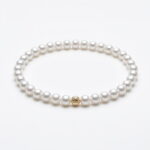 Minimal Pearl Bracelet with Gold Accent Freshwater Pearls