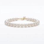 Classic Freshwater Pearl Bracelet with Gold Charm