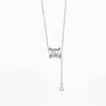 Silver Drop Chain Charm Necklace