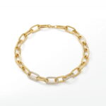 Chunky Gold Chain Necklace with Pavé Links